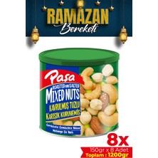 Paşa Kuruyemiş Kavrulmuş Karışık Kuruyemiş Teneke Kutu 150 gr x 8 Adet (1. Kalite)