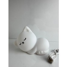 Bumelo Panda,capibara,kedi Silikon Renkli Işıklı Ledli Dokunmatik Şarjlı Gece Lambası