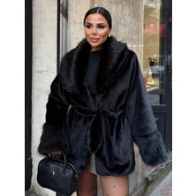 Rabiossa Kadın Peluş Kürk Kaban Ceket