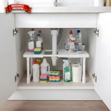 Octopus Bazaar Ayarlanabilir  Genişletebilir Modüler Tek Katlı Dolap İçi Düzenleyici Raf | Çok Amaçlı Raf Plastik