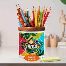 Asilmeydan Tropikal Orman Hayvanı Papağan Seramik Kalemlik - 23-2147878112