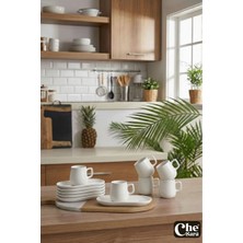 Che Sara 12 Parça Beyaz Renkli Kahve Sunumluk Fincan Takımı | Lokum & Çikolata Ikramlı Sunumlara Uygun