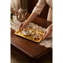 Fabriona Parlak Gümüş/gold Renk 6’lı Lüx Kısa Baton Tepsi 13X23 cm – Çay Kahve ve Söz Nişan Tepsisi