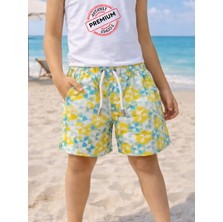Casabony Erkek Çocuk Baskılı Deniz Şort Mayo Astarlı