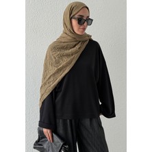 Akala %100 Pamuk Oversize Bisiklet Yaka Geniş Kollu Kadın Sweatshirt - Uzun Kollu Tişört