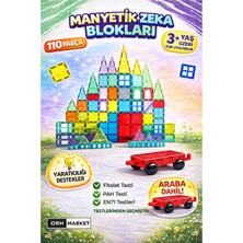 ORH MARKET 110 Parça Manyetik Eğitim Blokları  Çocuklar Için Zeka ve Yaratıcılık Oyuncağı