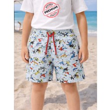 Casabony Erkek Çocuk Baskılı Deniz Şort Mayo Astarlı