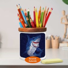 Asilmeydan Karanlık Köpek Balığı Ahşaplı Seramik Kalemlik - 5b55c29be4042f