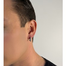 Winy Concept Geometrik Kare Tasarım Unisex Çelik Halka Küpe - 14 mm