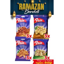 Paşa Kuruyemiş Karışık Kuruyemiş 70 gr x 12 Adet (840 gr)