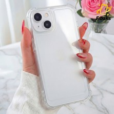 Fibaks Apple iPhone 15 Plus / 14 Plus Kılıf Antishock Darbe Emici Kamera Korumalı Yumuşak Esnek Şeffaf Silikon Kapak