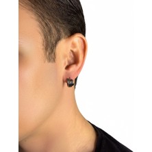 Winy Concept Yaprak Figürlü Geçirmeli Erkek Çelik Küpe - 13 mm
