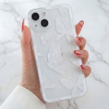 Fibaks Apple iPhone 15 Plus Kılıf Şeffaf Kelebek Tasarımlı Desenli Kamera Korumalı Yumuşak Silikon Kapak