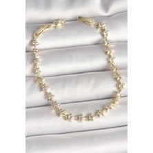 Zemira Home Pirinç Gold Renk Zirkon Taşlı Yıldız Model Vıp Seri Kadın Bileklik