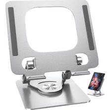Hype Store Tablet Standı 360° Dönen Metal Masaüstü Açılı Katlanabilir Tablet Tutucu Stant