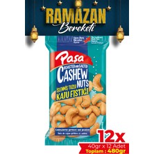 Paşa Kuruyemiş Kavrulmuş Kaju 480gr (40 gr x 12 Adet) (Tuzlu Kaju Fıstığı)