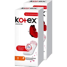 Kotex İnce Parfümsüz Ped 18li 2li Set Günlük Kullanım İçin Yumuşak ve Nefes Alan Yüzey