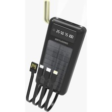 Hype Store Vooka Ape Solar 10.000 Mah Güneş Enerjili LED Işıklı Powerbank Şarj Aleti 2x USB Çıkışlı Mikro Tycp