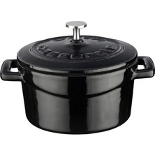 Hype Store Döküm Mini Tencere, Trendy, 10 Cm, 0.35 L Hacim, Siyah