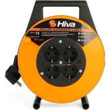 Hype Store Makaralı Seyyar Kablo, 3x1,5 Mm², Dayanıklı Uzatma Kablosu, Dörtlü Prizli, Iç Mekan, Dış Mekan Kulla