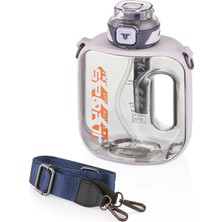 Hype Store Tkk 1600ML Pipetli/pipetsiz Kullanıma Uygun Taşıma Askılı Sızdırmaz Sport Matara (Mor)