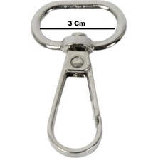 Orhan Çanta 5 Adet 3 Cm Metal Anahtarlık Çanta Cüzdan Klipsi & Papağanı Büyük Boy Gümüş Renk