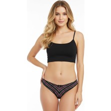 Bonbon Kadın Tül Kalp Desenli Brazilian Slip Külot BB2159