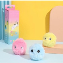 Hype Store Sensörlü Peluş Kedi Oyuncağı 3 Farkı Ses Çıkaran Dokunmaya Duyarlı Eğlenceli Kedi Oyun Topu (Pembe)