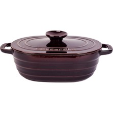 Hype Store Döküm Oval Tencere Döküm Demir Kapak Experience Majolik Serisi Ölçü 24X33CM.