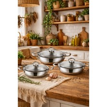 Cocinero 1096 Mars Maxi Çelik 6 Parça Omlet Sahan Seti