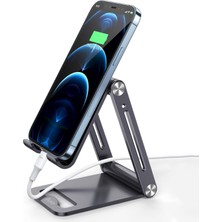 Hype Store Alüminyum Katlanabilir Metal Masaüstü Telefon Tutucu Standı Uzay Grisi