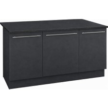 T Designo Tdesigno Stella Mutfak Adası Alt Modül 150 cm Antrasit - Antrasit Tezgah Dahil