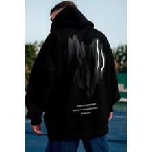 Bellanova Unisex Oversize Kapüşonlu Metro Yazı Baskılı Streetwear Modern Tarz Sweatshirt