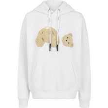 Bellanova “3 Iplik Kapüşonlu Kanguru Cepli, Peluş Ayı Kesik Baskılı Modern Rahat Hoodie”