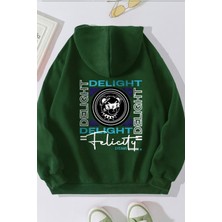 Bellanova Unisex Oversize Kapüşonlu Delight Grafik Baskılı Rahat Günlük Sokak Modası Sweatshirt