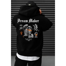 Bellanova 3 Iplik Kapüşonlu Kanguru Cepli Erkek Sweatshirt Arka Baskı Heykel Dream Maker Tasarım