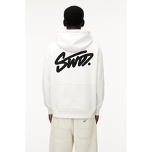 Bellanova Unisex 3 Iplik Oversize Swnd Yazı Baskılı Kapüşonlu Kanguru Cepli Rahat Günlük Hoodie Sweat