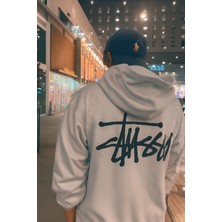 Bellanova Unisex Oversize 3 Iplik Kanguru Cepli Kapüşonlu Arka Baskılı Günlük Spor Tarz Rahat Hoodie