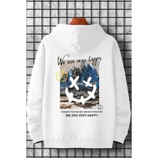 Bellanova "3 Iplik Kapüşonlu, Kanguru Cepli, Doğa Manzarası Üzerinde Gülümseyen Yüz Baskılı Unisex Hoodie"