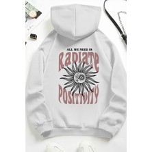 Bellanova Unisex 3 Iplik Kapüşonlu Kanguru Cepli Güneş Ay Baskılı Oversize Street Sweatshirt