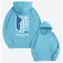 Bellanova “3 Iplik Kanguru Cepli Kapüşonlu, Arkası Kanat Desenli Anime Tarzı Baskılı Sweatshirt”