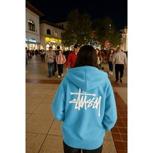 Bellanova Unisex Oversize 3 Iplik Şardonlu Arka Yazı Baskılı Kalın Kapüşonlu Kanguru Cepli Sweat