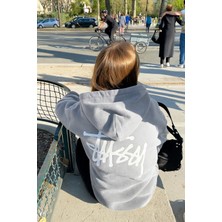 Bellanova Unisex Oversize 3 Iplik Kapüşonlu Arka Yazı Baskılı Kanguru Cepli Sokak Stili Sweat Hoodie