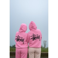 Bellanova Unisex Çift Kombin Oversize 3 Iplik Kalın Kumaş Arka Yazı Baskılı Kapüşonlu Sweat Hoodie