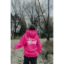 Bellanova Unisex 3 Iplik Kalın Kumaş Oversize Kapüşonlu Arka Yazı Baskılı Kanguru Cepli Street Sweat