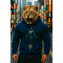 Bellanova Erkek 3 Iplik Şardonlu Sanatsal Baskılı Hoodie Ruh Figürlü Oversize Sweatshirt