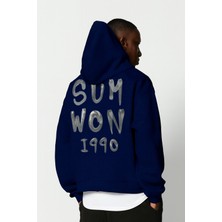 Bellanova Unisex Oversize Kapüşonlu Sum Won 1990 Yazı Baskılı Streetwear Trend Sweatshirt
