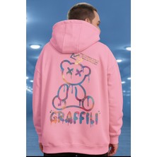 Bellanova “erkek Oversize Kapüşonlu Renkli Grafiti Ayı Baskılı Hoodie”