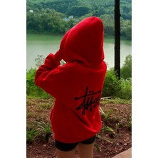 Bellanova Unisex 3 Iplik Kalın Kumaş Kapüşonlu Kanguru Cepli Arka Baskılı Oversize Rahat Günlük Hoodie