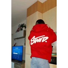 Bellanova Unisex 3 Iplik Oversize Kapüşonlu Kanguru Cepli Swnd Yazılı Sırt Baskılı Sweatshirt